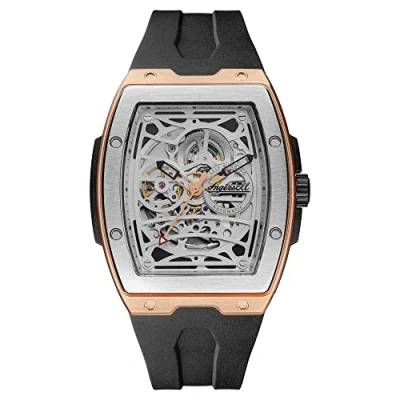Immagine di Ingersoll 1892 The Challenger Automatic Mens Watch con quadrante argento e cinturino in plastica PU nero I12302