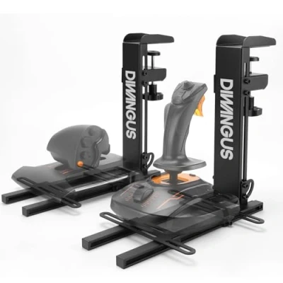 Immagine di DIWANGUS Hotas Joystick supporto per Logitech X56, X52, X52 Pro, simulatore di volo Thrustmaster T Flight HOTAS/T.16000M/TCA, da tavolo gioco