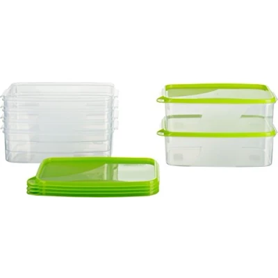 Immagine di MiraHome Contenitore per congelamento 2 l, rettangolare, confezione da 6, colore: verde