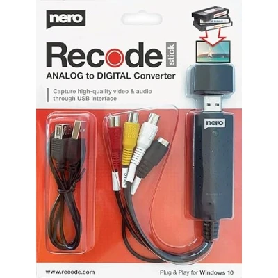 Immagine di Nero Video Grabber Digitalizzare videocassette VHS a USB DVD PC Scheda di acquisizione digitale S Hi8 Super 8 Windows 11/10 MacOS