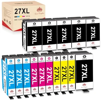 Immagine di Toner Kingdom Compatibile per Epson 27XL 27 XL cartuccie pour Workforce WF 7610 3620 7620 7720 7715 7210 3640 7710 7110 (6 Nero 3 Magenta Ciano Giallo)