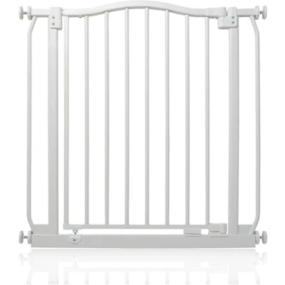 Immagine di Safetots Cancelletto di Sicurezza con Cima Curva, 71cm 80cm, Bianco Opaco, Montaggio a Pressione per Scale, Bambini Porte, Corridoi e Spazi, Barriera