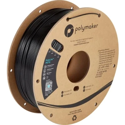 Immagine di Polymaker PB01014 PolyLite Filamento per stampante 3D PETG resistente al calore, Elevata resistenza alla trazione 2.85 mm 1000 g Nero 1 pz.