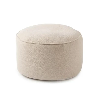 Immagine di Lumaland Pouf della serie Teddy, sgabello per interni con imbottitura, poltrona compatta perle in EPS 3 1: pouf, tavolino e poggiapiedi, borsa il bean bag, piccola soffice, Ø 25 x