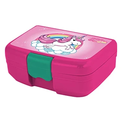 Immagine di p:os Unicorno per Bambini con Uno Scomparto, plastica Rosa Chiusura a Clip, portapranzo Asilo, Scuola e Tempo Libero, Colore Pink, ca. 17 x 18 7 cm, 76961299