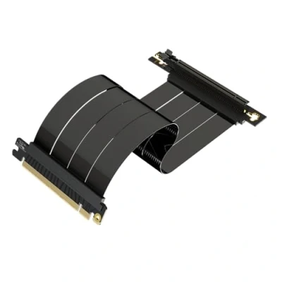 Immagine di LINKUP AVA5 Cavo Riser PCIE 5.0 Pronto Futuro per Supporto GPU Verticale Gen 5 Velocità x16 128GB/s Compatibile con 4.0 &amp; WRX80/WRX90E Angolo Retto Nero 25cm