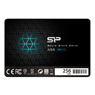 Immagine di Silicon Power SSD 256GB 3D NAND A55 SLC Cache Performance Boost 2.5 Pollici SATA III 7mm (0.28&quot;) interno