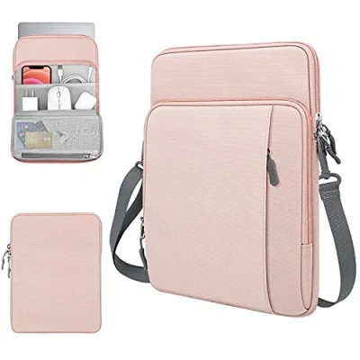 Immagine di TiMOVO Custodia per laptop da 13,3&#039;&#039; Borsa a tracolla iPad Air 13 2024, Pro 12.9 2022/2021/2020, MacBook 2022 2018, 2016, Rosa