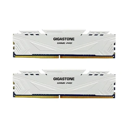 Immagine di 【RAM DDR4】Gigastone Bianco Game Pro Desktop RAM 32GB (2x16GB) DDR4 3200 MHz PC4 25600 CL16 1,35 V 288 pin unbuffered non ECC UDIMM per PC Gaming modulo di memoria (SOLO Desktop)