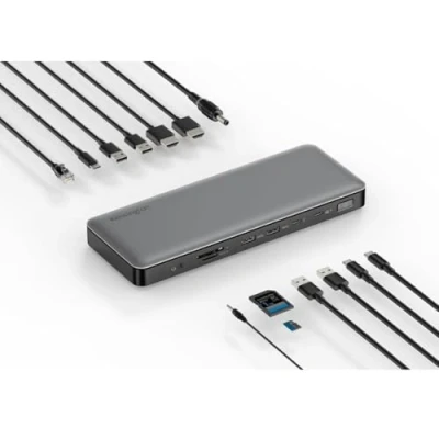 Immagine di Kensington AD2010T4 Docking Station Thunderbolt 4 per Doppio Monitor 8K/4K con Lettore di Schede Micro SD, Alimentazione 96 W, 2 Porte HDMI, Ethernet, USB C 3.2 e A (K34111EU)