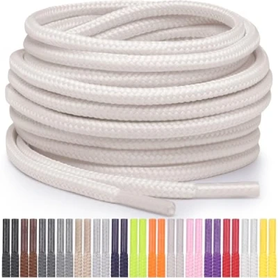Immagine di Miscly Lacci Rotondi per Scarpe, Sneaker e Stivali, Disponibili in Diverse Lunghezze Colori (Bianco Sporco, 91 cm)