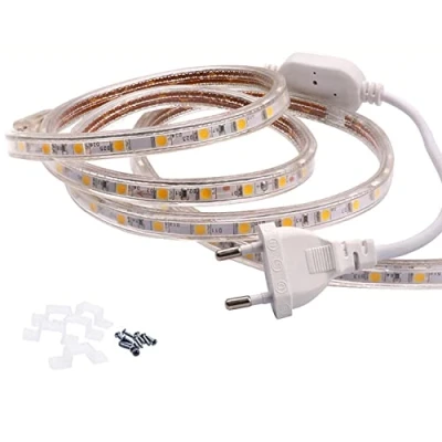 Immagine di FOLGEMIR Striscia LED 4 metro Bianco Caldo, 220V 230V strip, 60 LEDs/m, impermeabile IP65, retroilluminazione morbida