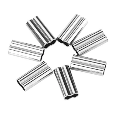 Immagine di Manicotti A Crimpare 1.0 Pesca,200 Pezzi Maniche In Rame Doppio Barilotto Manicotto Da Filo Pesca Alluminio Con Er Tubo Pesca(1.0Mm*10Mm)