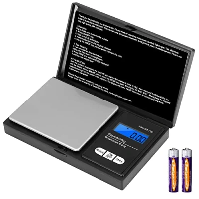 Immagine di Vinabo Bilancia di Precisione 700g/0.01g, Portatile Bilance per Gioielli, Digital Pro Pocket, con Display LCD e 7 Unità, Funzione Tara, Cucina Cucinare, Caffè, Farmaci, Nero