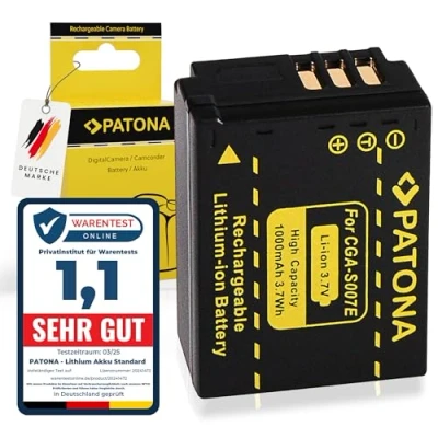 Immagine di PATONA Batteria Ricambio per Panasonic CGA S007E CGR S007 DMW BCD10 BCD10E Batterie Compatibile con DMC TZ1 TZ2 TZ3 TZ4 TZ15 TZ50
