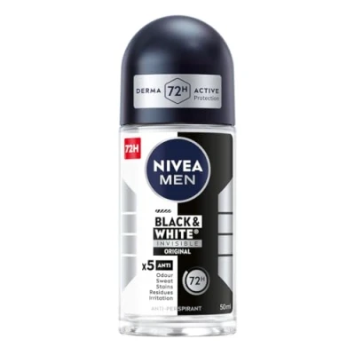 Immagine di NIVEA MEN Bianco e Nero 48 H Invisible Original Antitraspirante a sfera da uomo, 50 ml