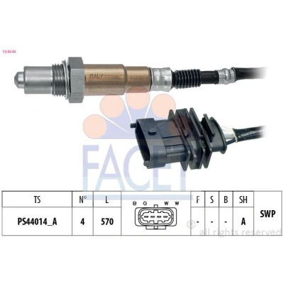 Immagine di FACET 10.8546 Sonda lambda riscaldato, planare, Filettatura prelubrificata OPEL: Meriva A, Astra H Caravan, Zafira B