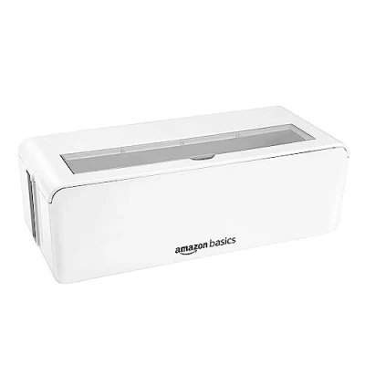 Immagine di Amazon Basics, Scatola portacavi per nascondere e organizzare i cavi, grande, colore: bianco