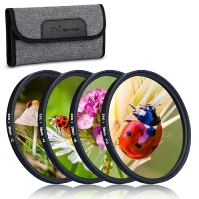 Immagine di JJC Kit di filtri macro da 58 mm (+2,+4,+8,+10) 4 pezzi/set con custodia per filtro Canon Nikon Sony Pentax Olympus Fuji DSLR Camera