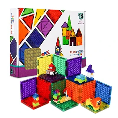 Immagine di Playmags Piastrelle magnetiche, mattoncini magnetici da Costruzione, Blocchi esclusivi, Sviluppo delle abilità, dai 3 Anni in su (Piastrelle Piccoli)