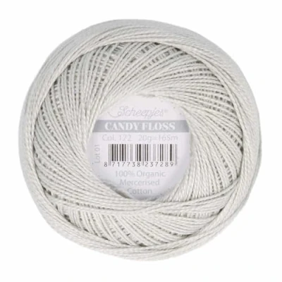 Immagine di Scheepjes Candy Floss 172 Light Silver (165m) Filato di Cotone Mercerizzato Biologico 1x20g