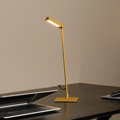 Immagine di Lucide Lampada da tavolo LED Lavale, giallo ocra, dimmerabile, altezza 42 cm