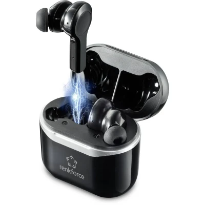 Immagine di Renkforce RF NCE 500 Cuffie auricolari Bluetooth Nero Eliminazione del rumore headset con microfono, regolazione volume