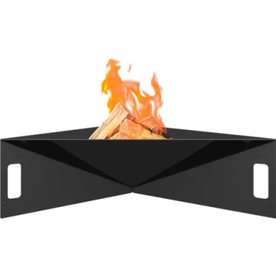 Immagine di Braciere da giardino Kratki Fire Pyramid appoggio, asimmetrico, triangolare, dimensioni L79 x L68,5 H22,7 cm, peso 16,8 kg, realizzato in robusto acciaio resistente al calore