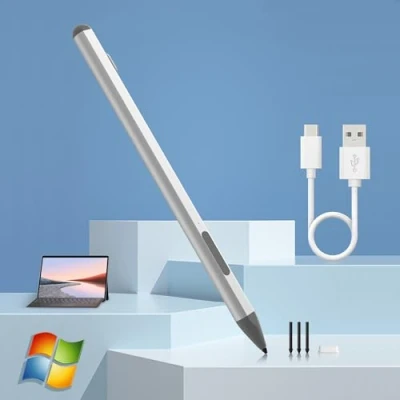 Immagine di Surface Pen per Microsoft Penna con riconoscimento del palmo, ricaricabile, sensibilità alla pressione 4096 e attrazione magnetica, Pro 11/10/9/8/7/6/5/4, Go/Book/Studio
