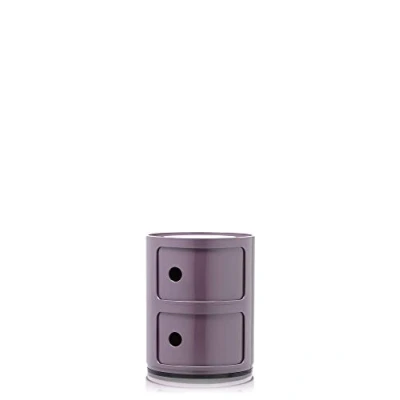 Immagine di Kartell Componibili Contenitore 2 Elementi, Base Tonda, ABS, Viola, 32 x 40 cm