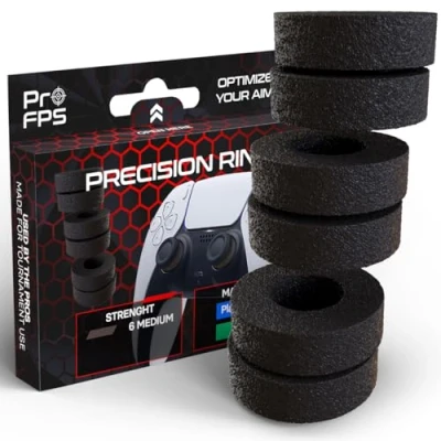 Immagine di ProFPS Precision Rings 6 Anelli, Medio Accessori Gaming per Controller PS5 / PS4, Joystick Xbox PlayStation 5, Console, PS4 Pro Gadget Migliora la Precisione e Controllo