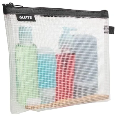 Immagine di Leitz WOW Busta da Viaggio per Cosmetici, Resistente all&#039;Acqua, Adatta come Borsa il Bagno, Indicata i Viaggi, 24 x 17 3 cm, Nero , 40140095