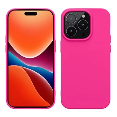 Immagine di kwmobile Custodia Compatibile con Apple iPhone 14 Pro Cover Back Case per Caricatore Wireless Antiurto e Flessibile in Silicone TPU rosa shocking