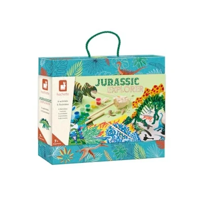 Immagine di Janod Jurassic Explorer Valigetta dell&#039;Esploratore Kit di Attività Creative 6 Variegate Manuale per Bambini Nuova Collezione Dai Anni in Su J09112