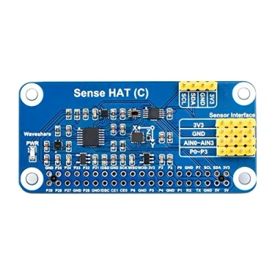 Immagine di Waveshare Sense HAT (C) for Raspberry Pi Series Board, Supports External Sensors, Communicate via I2C Interface, Onboard Accelerometer, Magnetometer, Barometer, Temperature and Humidity Sensor, etc