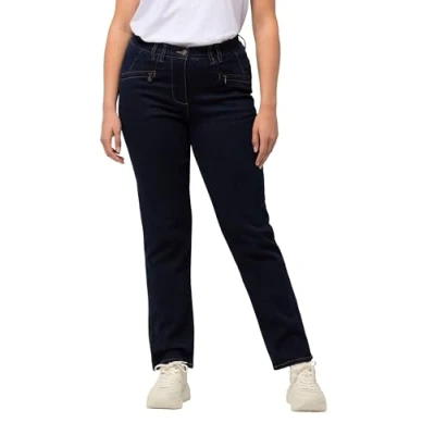 Immagine di ULLA POPKEN Jeans Modello Mony con Gamba conica, Tessuto Elasticizzato e Tasche Zip Lavaggio risciacquato 24 827092905