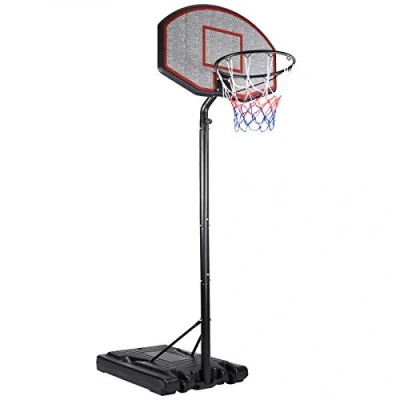 Immagine di Deuba Canestro da Basket Mobile con Rotelle Altezza Regolabile 257 305cm Base Set Cestino Partita Pallacanestro