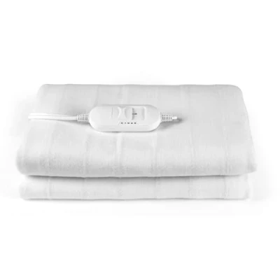 Immagine di Kleeneze KL3753 Coperta riscaldata per letto singolo, lavabile in lavatrice, 3 impostazioni di calore, indicatore luminoso, tessuto morbido, controller staccabile, 35 W, 135 x 65 cm