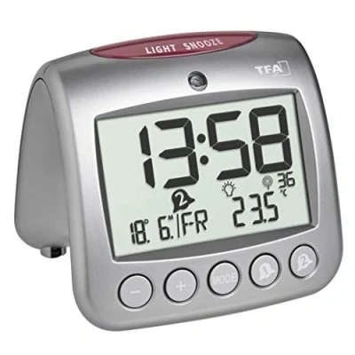 Immagine di TFA Dostmann 60.2559.54 Radiocontrollato Sveglia Grigio tempi di allarme 2 Timer