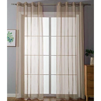 Immagine di Gardinenbox 20332 cn2 Set di 2 tende trasparenti Uni, altezza x larghezza 225 140 cm, colore: sabbia