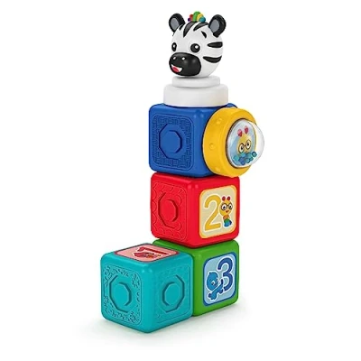 Immagine di Baby Einstein Connectables Set di blocchi magnetici multiattività per costruzioni Add &amp; Stack, Giocattoli Montessori, dai 6 mesi in su, pezzi