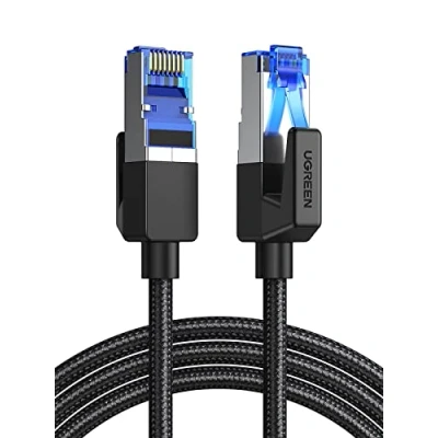Immagine di UGREEN Cavo Ethernet Cat 8 Nylon 40Gbps 2000MHz Alta Velocità, Lan, di Rete, FFTP, per Gaming PS4 PS5 Router Modem, Compatibile con 5 6 7, 3 Metri
