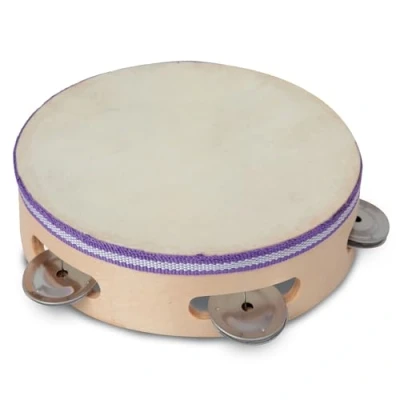 Immagine di Bontempi RhythmBeats: Tamburello con Cimbali per Esplorare Ritmi e Suoni Coinvolgenti, 190x45x190 mm, Colore Marrone Chiaro, TMW 18.2