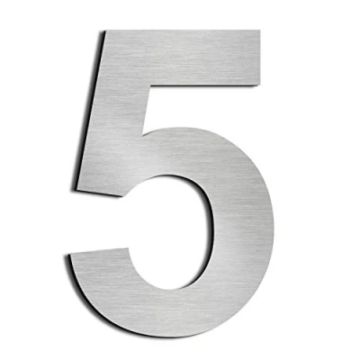 Immagine di nanlyiau Numeri civici Numero di Acciaio civico esterno in Solido Inossidabile 304,Aspetto Fluttuante, 5in/12.5cm(5)