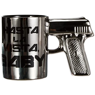 Immagine di Out of the blue Tazza d&#039;argento con impugnatura a pistola/Dimensioni: 15,5x8x10,4 cm
