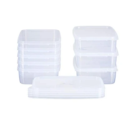 Immagine di MiraHome Contenitore salvafreschezza 1,5 l, rettangolare, piatto, 23 x 15 6,5 cm, set da 8 pezzi, trasparente, qualità Austrian