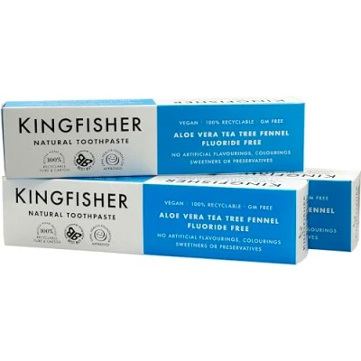 Immagine di Kingfisher Aloe Vera Tea Tree Fennel Fluoride Free Toothpaste 100ml Pack of 3