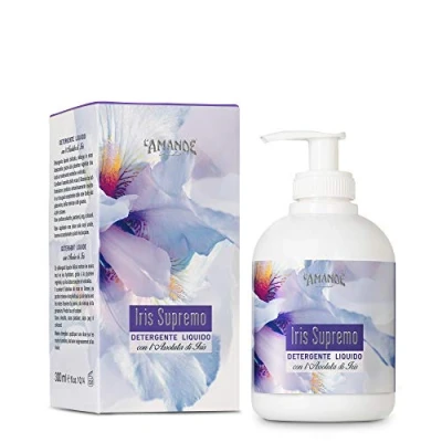 Immagine di L&#039;AMANDE Sapone Liquido Mani e Corpo Fresco Delicato, Bagnoschiuma Gel Detergente Nutriente Idratante, Docciaschiuma Naturale al Profumo di Gelsomino Cedro Iris Supremo, 300 ml