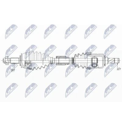 Immagine di NTY NPW PL 095 Albero motore / Semiasse Assale anteriore Dx 922 OPEL: Corsa D Hatchback