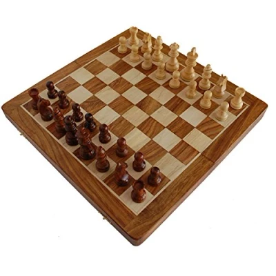 Immagine di StonKraft Set di scacchi 36 x cm in legno Premium fatto a mano magnetico pieghevole con contenitore